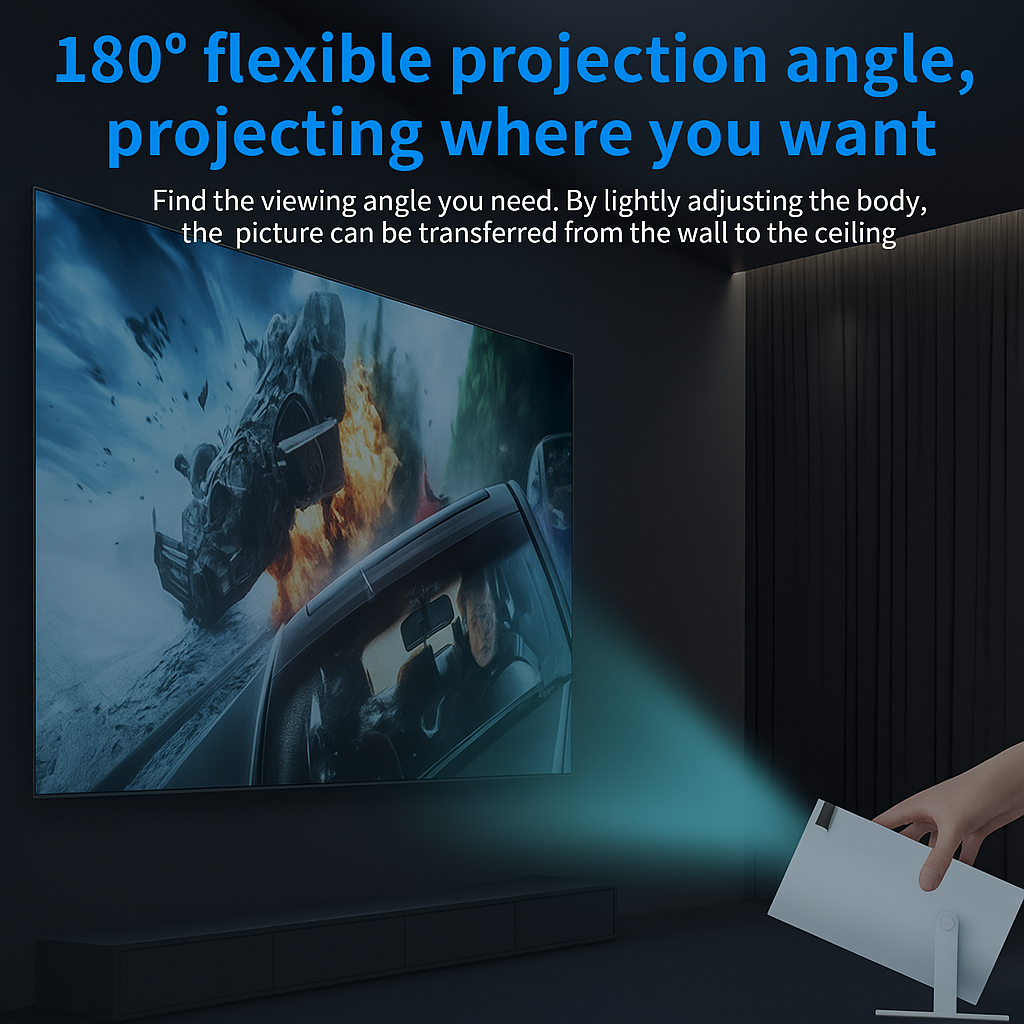 4K Miniprojektor med Trådlös Spelupplevelse och Smart Funktion