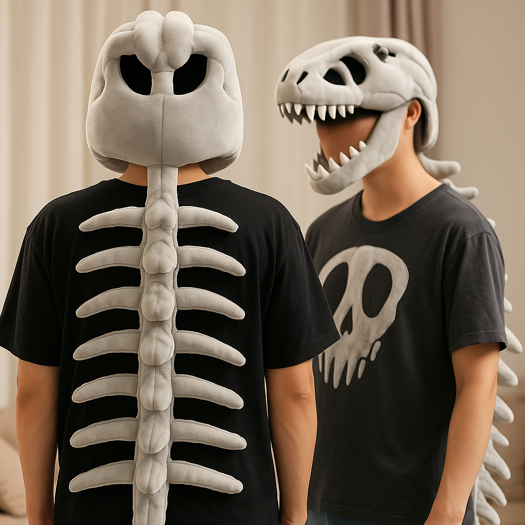Blødt Dinosaur Skeletkostume til Fantasifuld Leg og Komfort