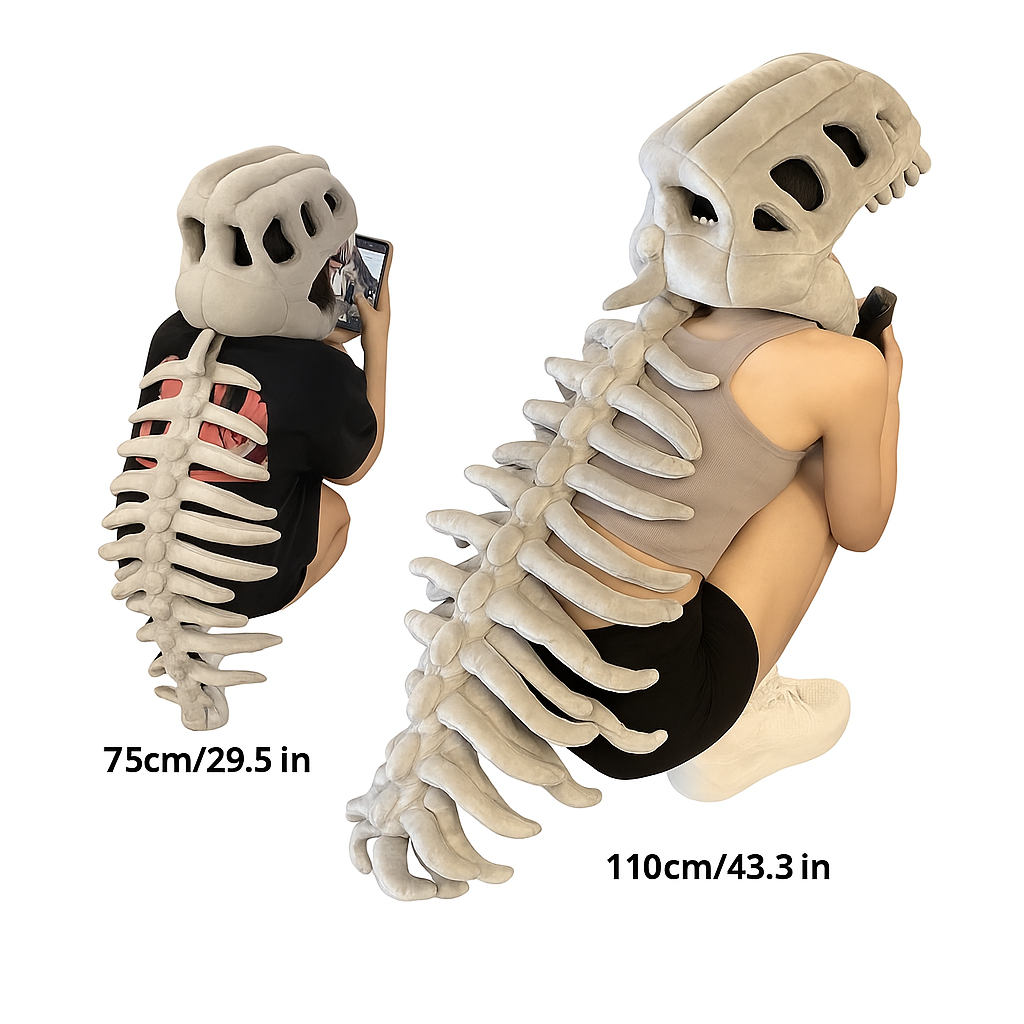 Blødt Dinosaur Skeletkostume til Fantasifuld Leg og Komfort