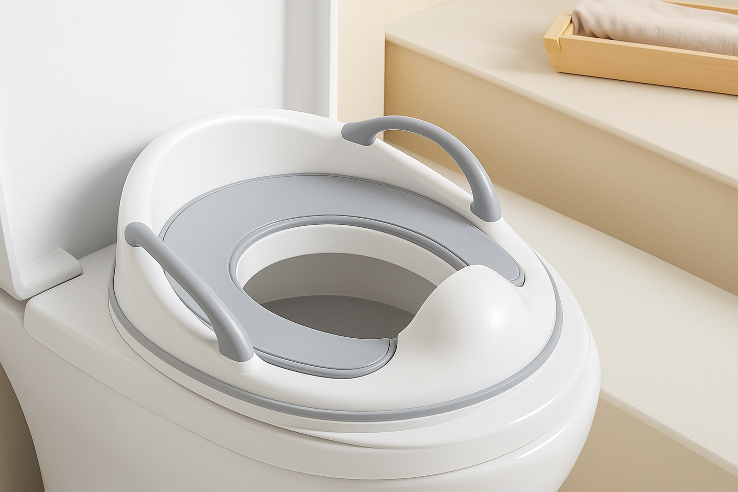 Børne Toilettræningssæde med Armlæn – Sikker & Komfortabel