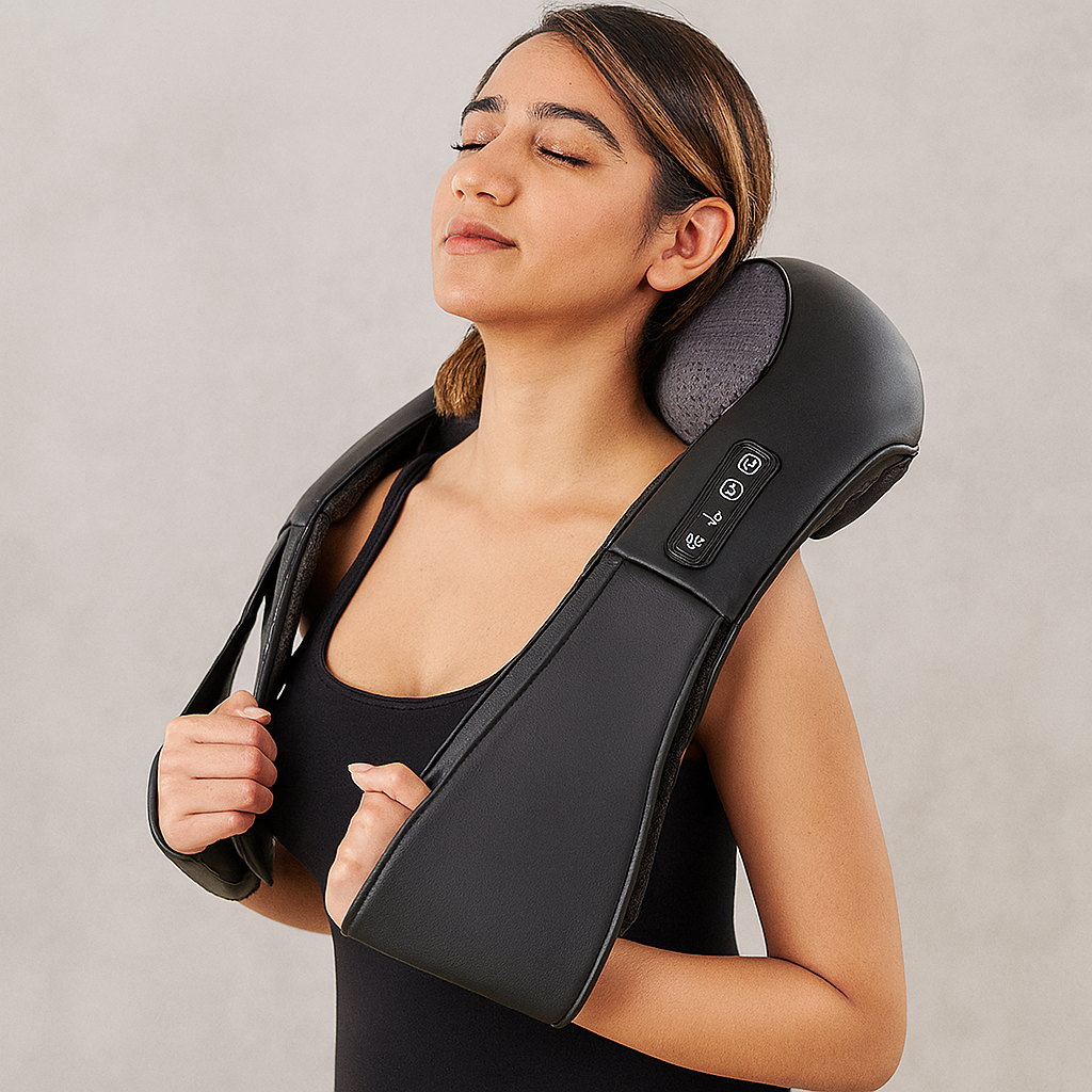 Ergonomisk Nack- och Axelmassage – Smärtlindring Hemma & På Språng