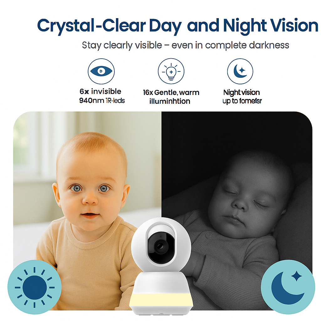 Smart babyvakt med HD-kamera och app – Håll koll, var du än är