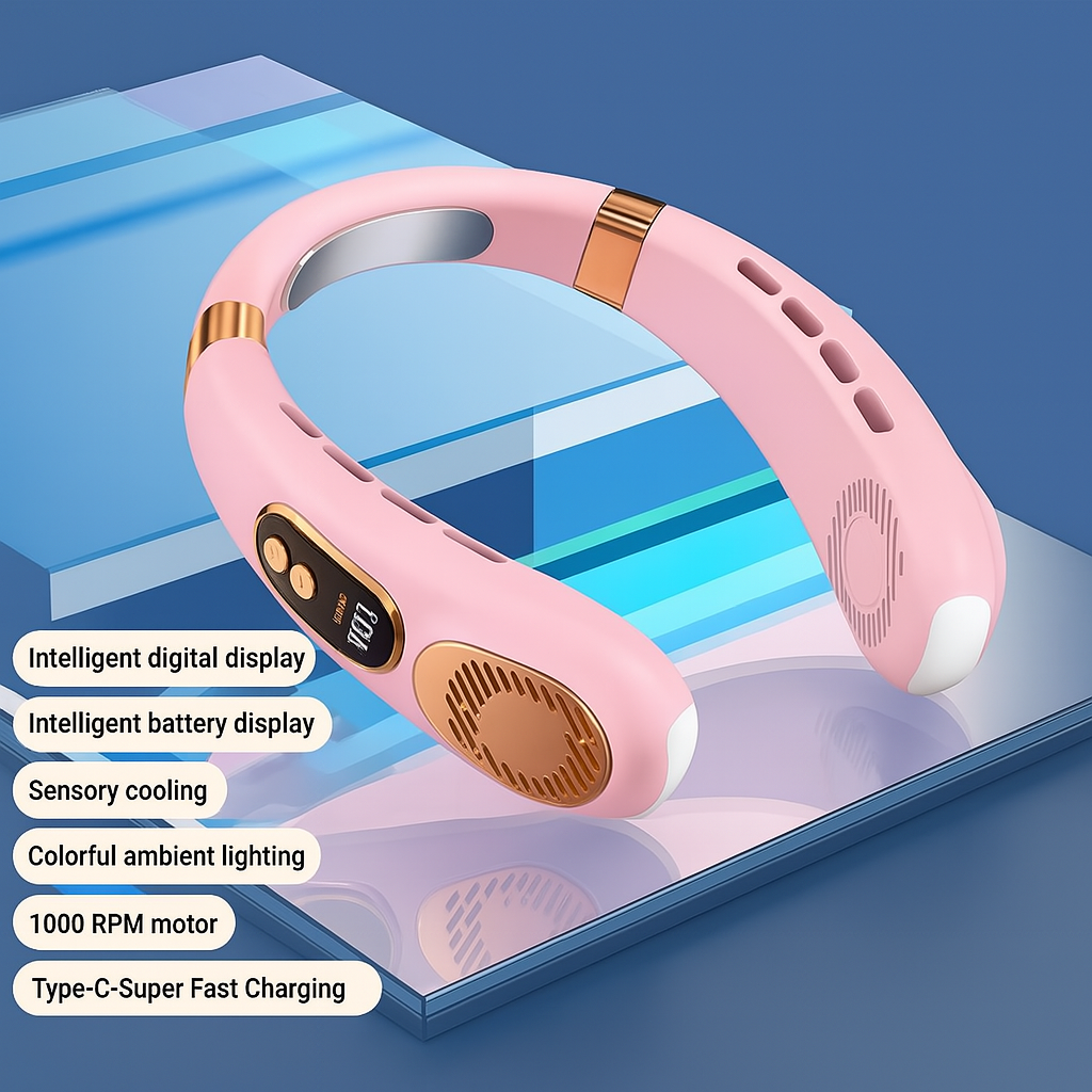 Bladeless USB Halsventilator med Køleplader til Komfort