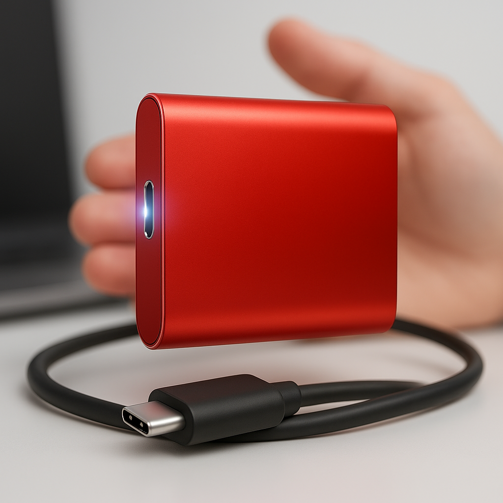 Bärbar SSD, Solid State Drive, USB-C-anslutning