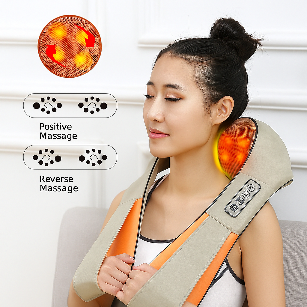 Ergonomisk Nack- och Axelmassage – Smärtlindring Hemma & På Språng