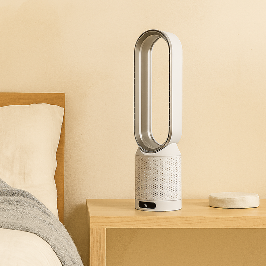 Bærbar luftkøler – ventilator med kølefunktion og LED-lys