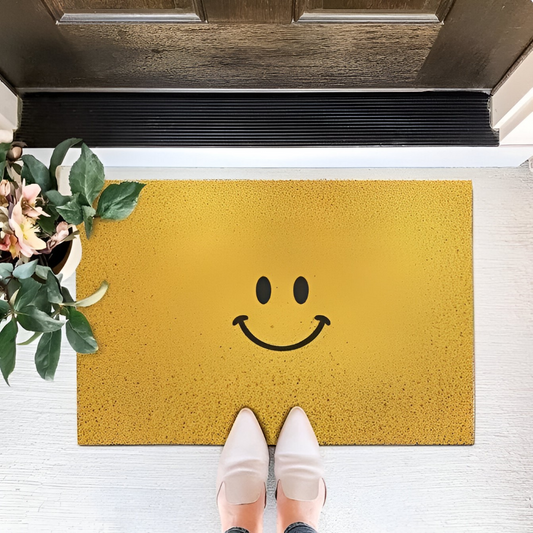 Halkfri smiley-dörrmatta – Vattenabsorberande, Inomhus/Utomhus