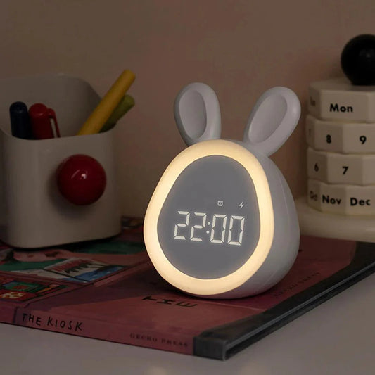 Barnväckarklocka med LED Nattlampa – Energisnål Kanindesign