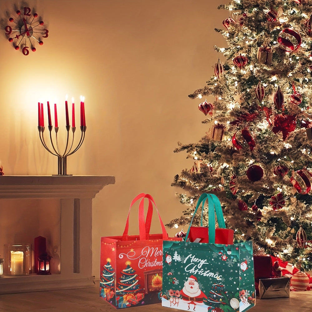 Genanvendelige juleposer, store tote til gaver