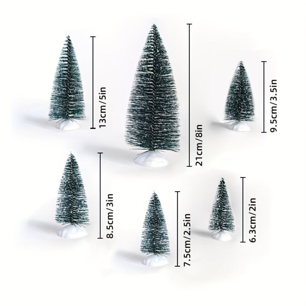 Mini Julgran Set, Snö Trädekorationer till Bordet
