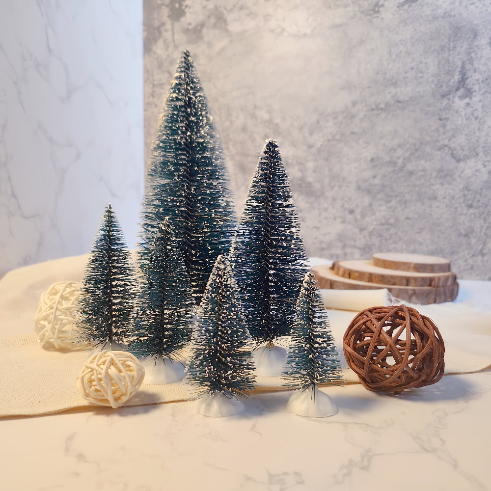 Mini Julgran Set, Snö Trädekorationer till Bordet