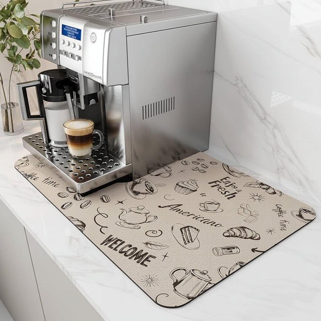 Absorberende Kaffebarmåtte – Hurtigtørrende & Plejefri