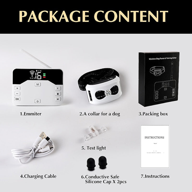 Trådløst Hundestakit & Træningshalsbånd 2-i-1 - Sikkerhed & Kontrol