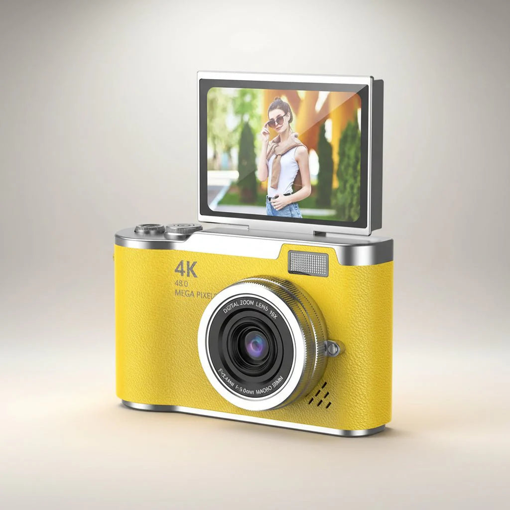 4K Kamera med Flip Skærm & 8X Zoom til Perfekte Billeder