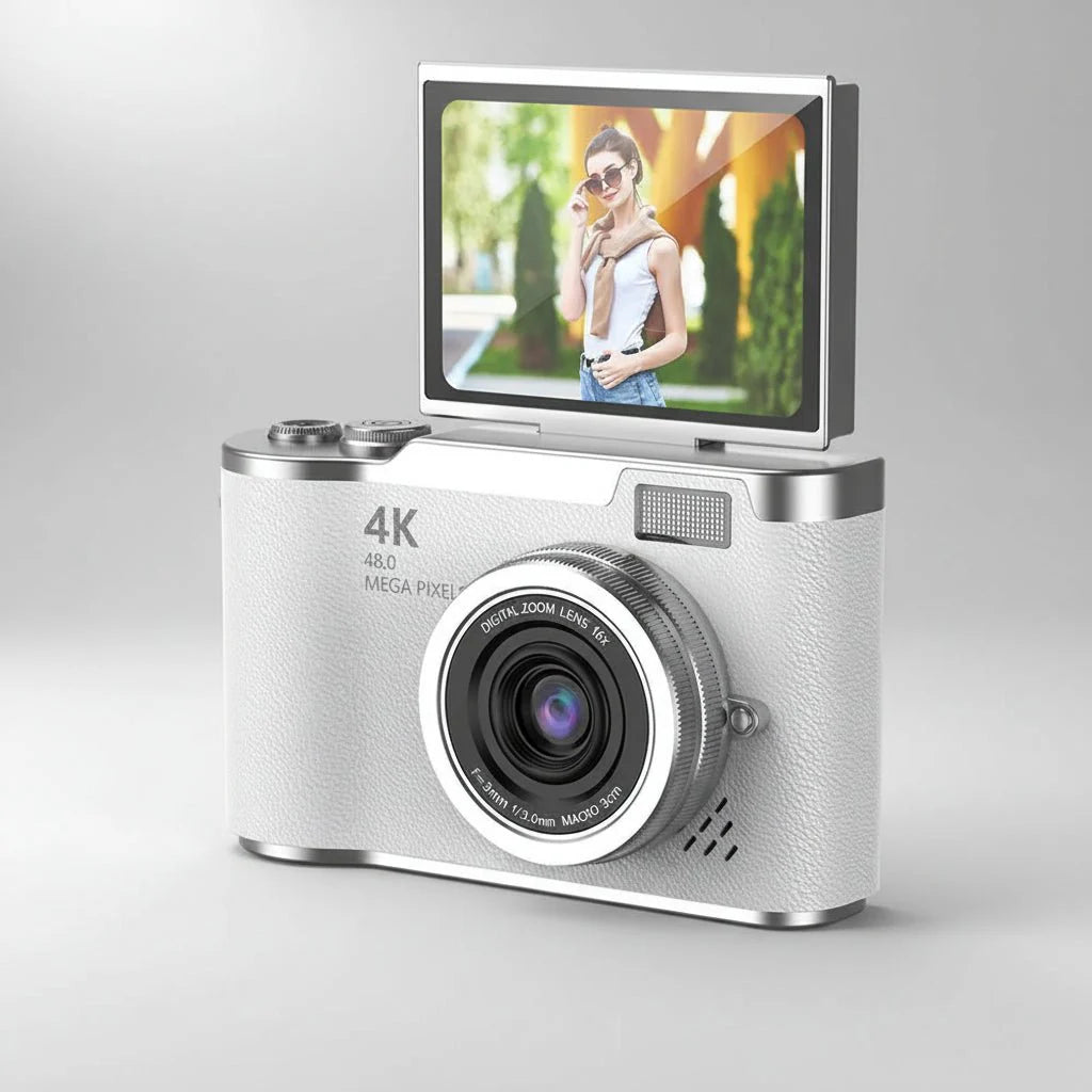 4K Kamera med Flip Skærm & 8X Zoom til Perfekte Billeder