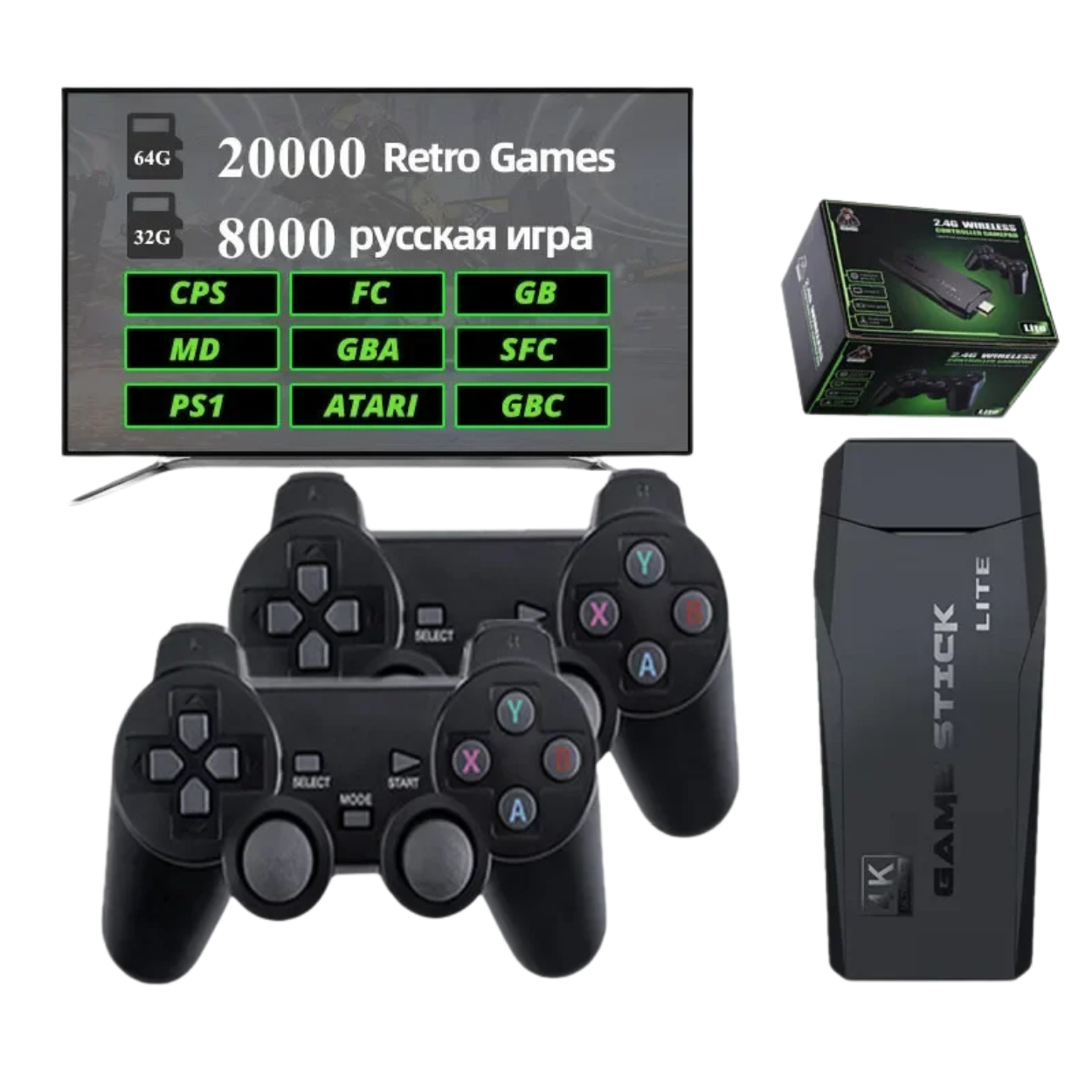 4K Retro Spilkonsol med 20.000 Forinstallerede Spil