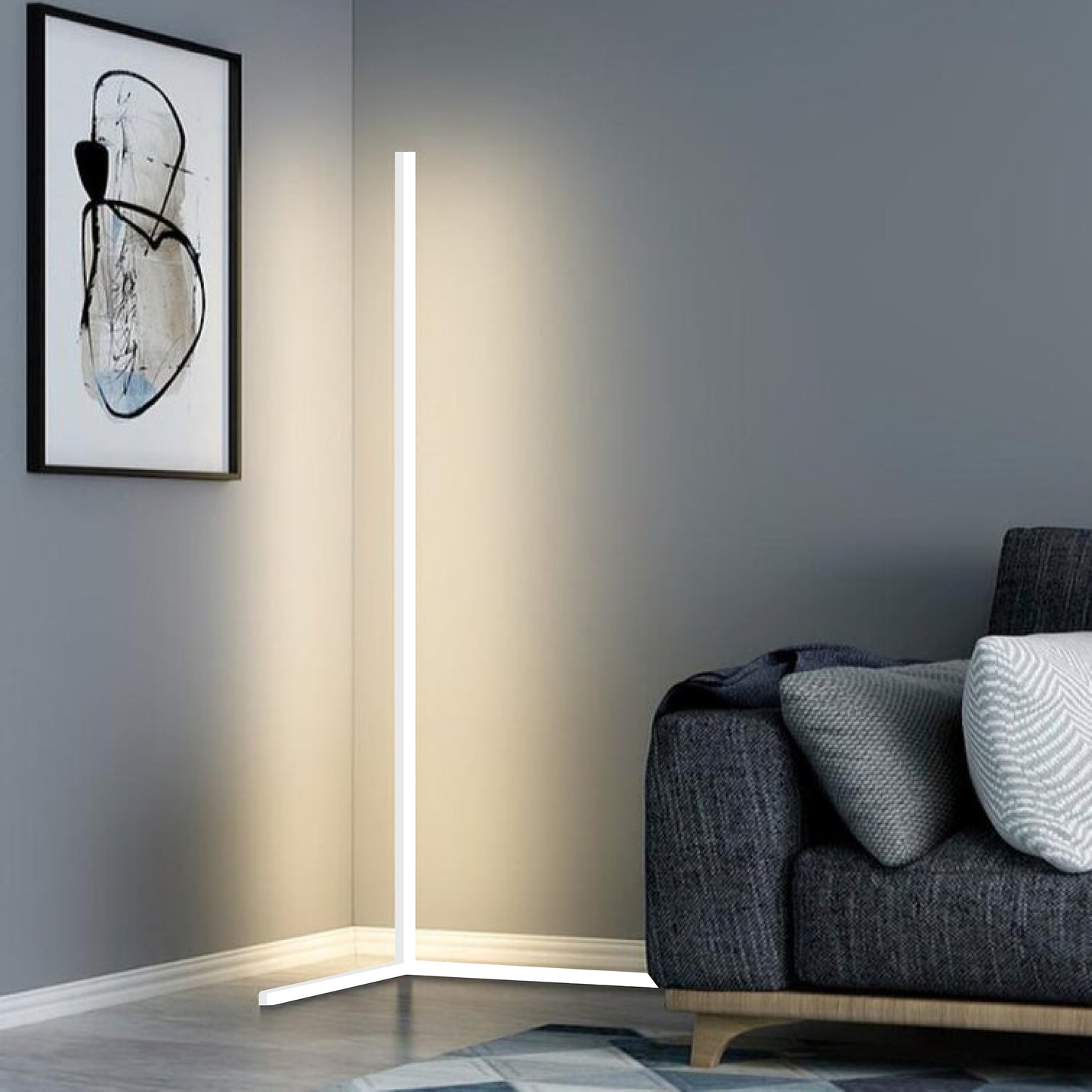 Platsbesparande LED-hörnlampa med justerbar belysning