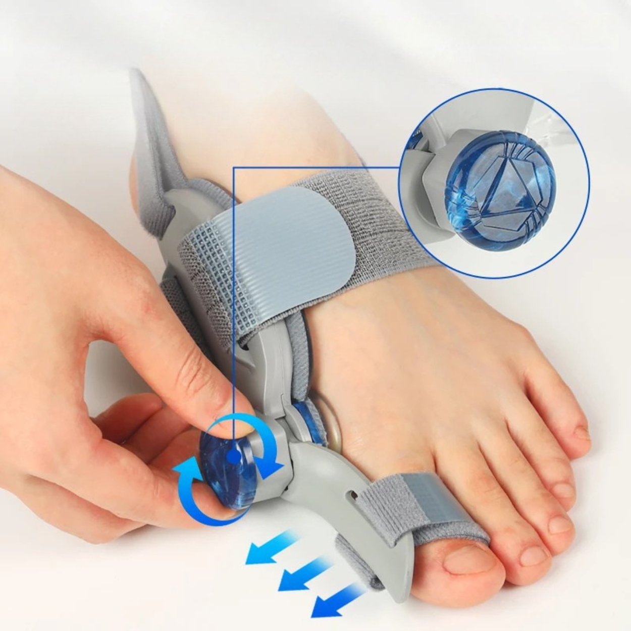 Justerbar tåspridare för Hallux Valgus