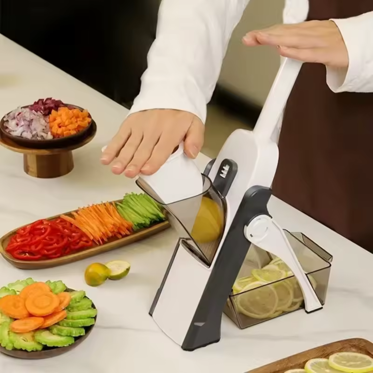 Manuel Grøntsagshakkemaskine med Multifunktionel Slicer