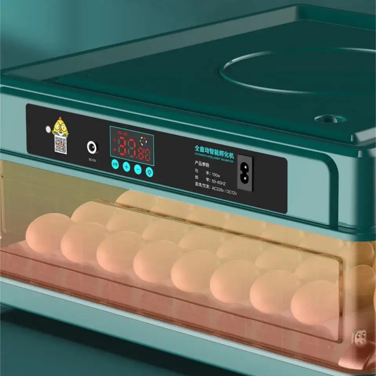 Intelligent äggkläckningsmaskin med automatisk vändning och temperaturkontroll