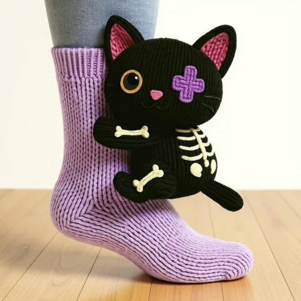 Djurinspirerade halkfria toffelsockor för vintermys