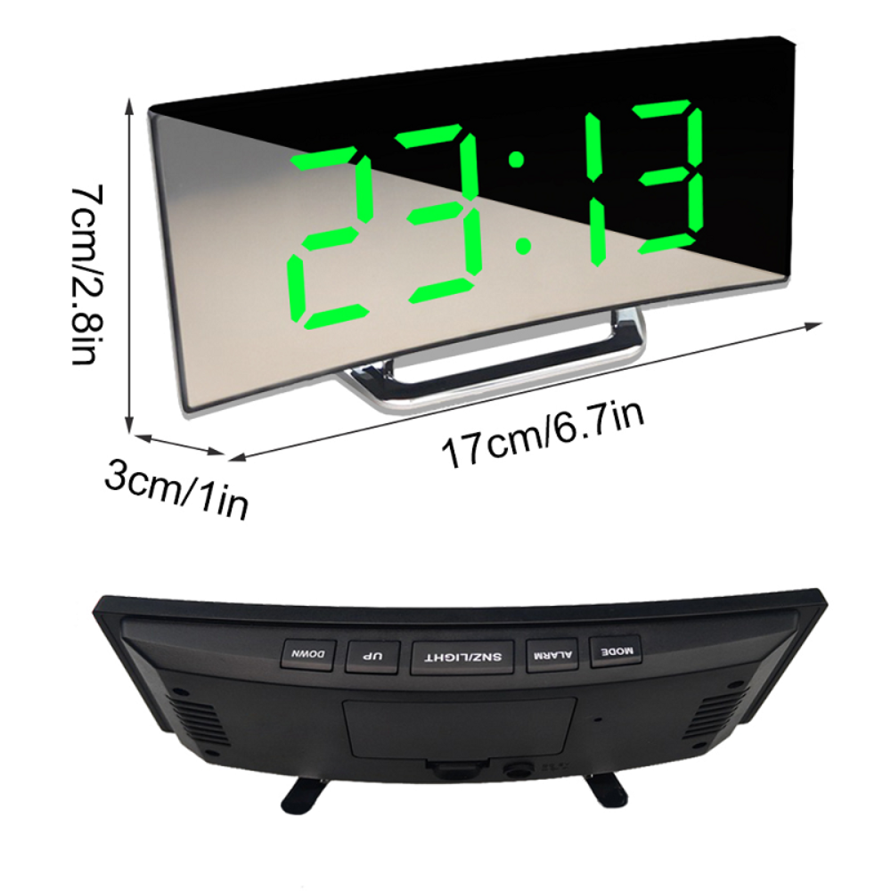 LED-väckarklocka med böjd skärm – Digital design