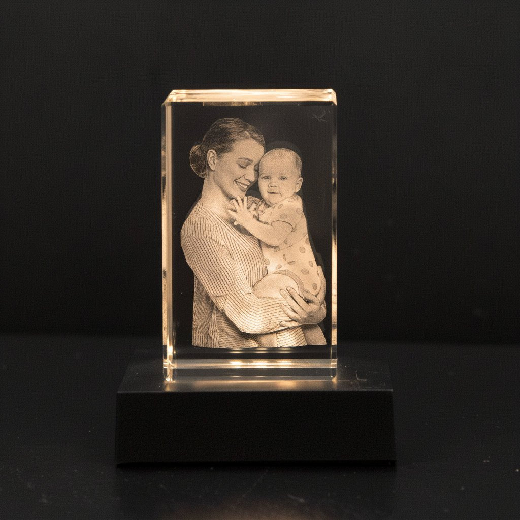 Personlig kristallfotokonst: Evigt minne i 2D/3D