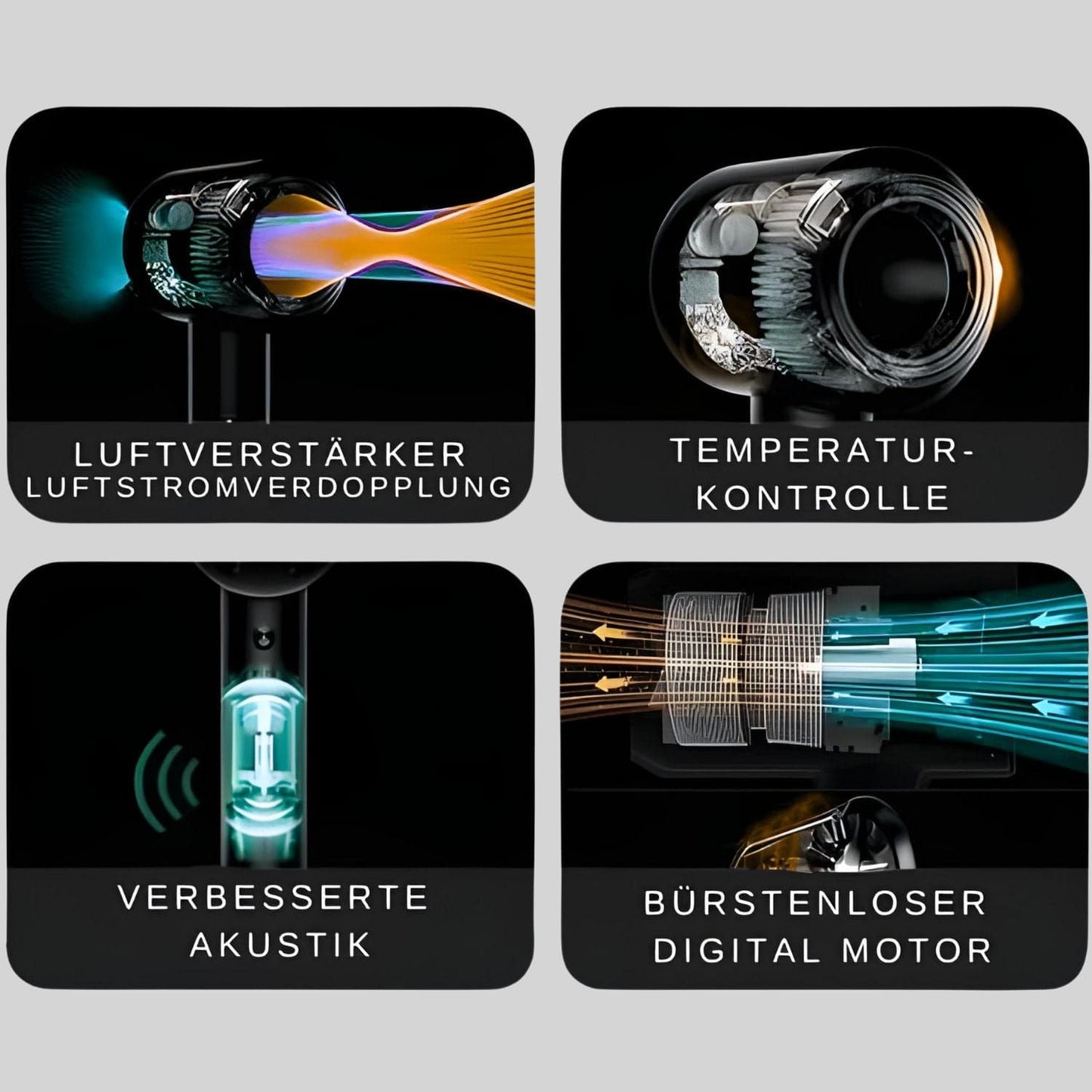 Effektiv Hårtørrer med Diffusor og Coanda-Effekt