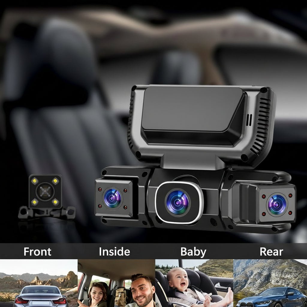 360° Bilkamera med 4 Kanaler och WiFi - Klarhet Dag och Natt