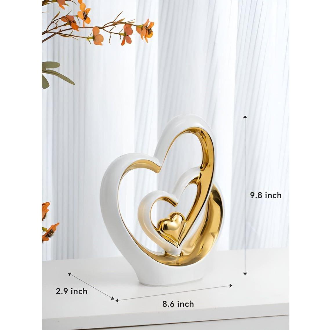 Porcelænsfigur med Dobbelt Hjerte – Evig Kærlighed & Elegance