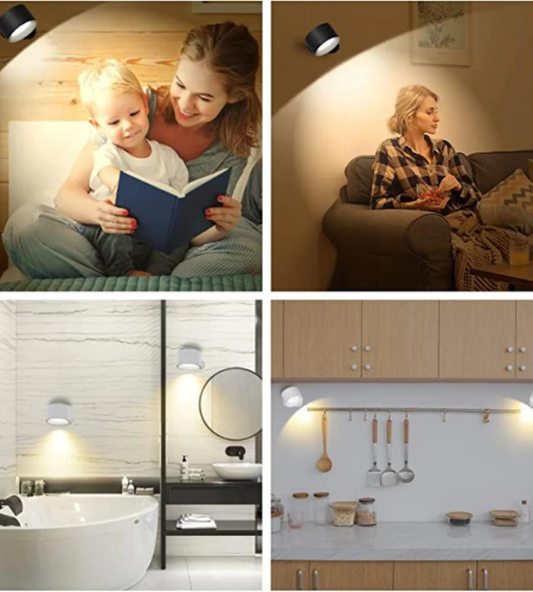 Dimmable LED Væglampe med Fjernbetjening og Touch - 3 Lysfarver