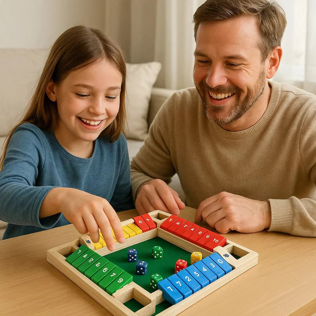 Træspil Shut The Box – Sjovt Matematikspil for Hele Familien