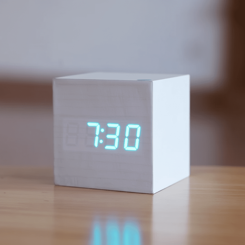 Digital Träklocka med LED – Snygg och Energibesparande Design
