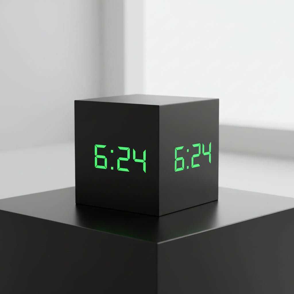 Digital Träklocka med LED – Snygg och Energibesparande Design
