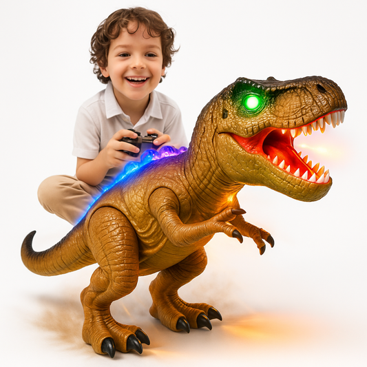 Interaktiv RC dinosaur legetøj, lyser og bevæger sig