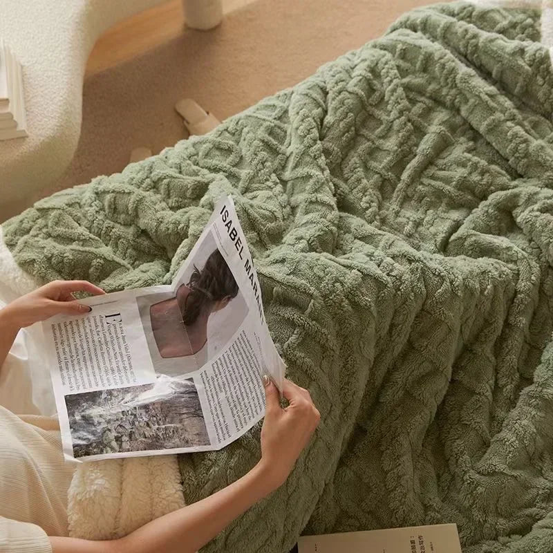 Varmt Dobbelt Lag Vinterdækken i Uld og Fleece - Ultimativ Komfort