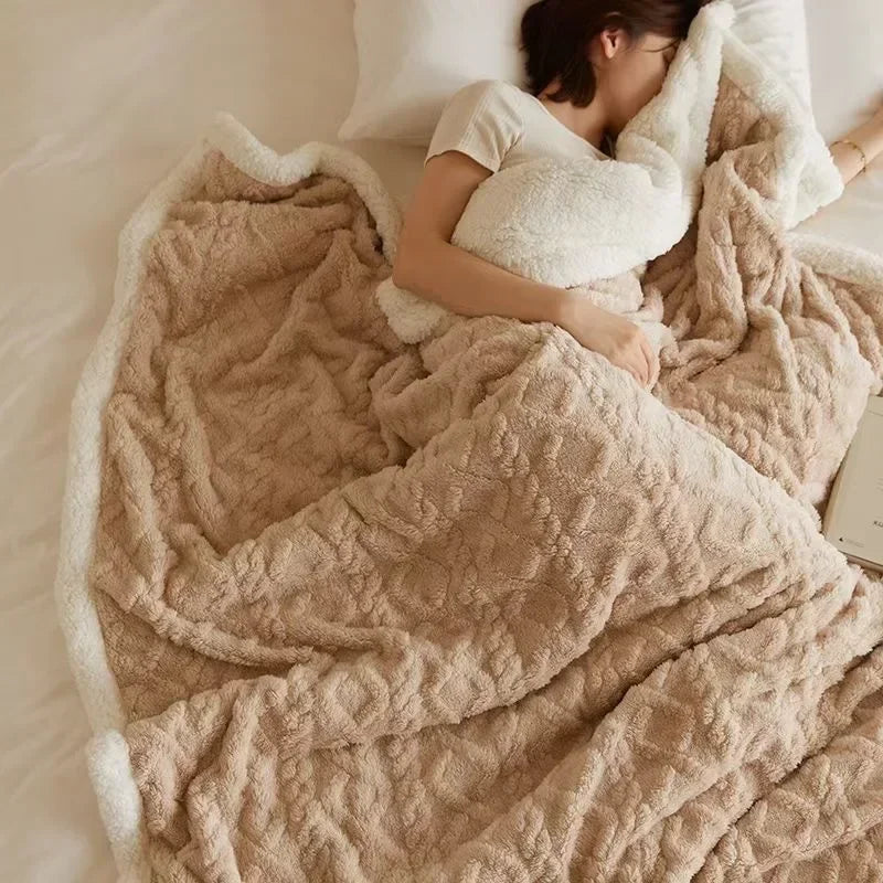 Varmt Dobbelt Lag Vinterdækken i Uld og Fleece - Ultimativ Komfort
