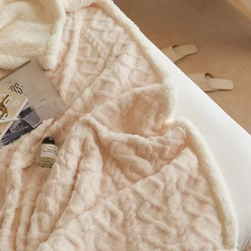 Varmt Dobbelt Lag Vinterdækken i Uld og Fleece - Ultimativ Komfort