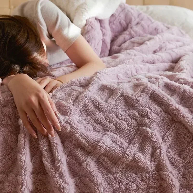 Varmt Dobbelt Lag Vinterdækken i Uld og Fleece - Ultimativ Komfort