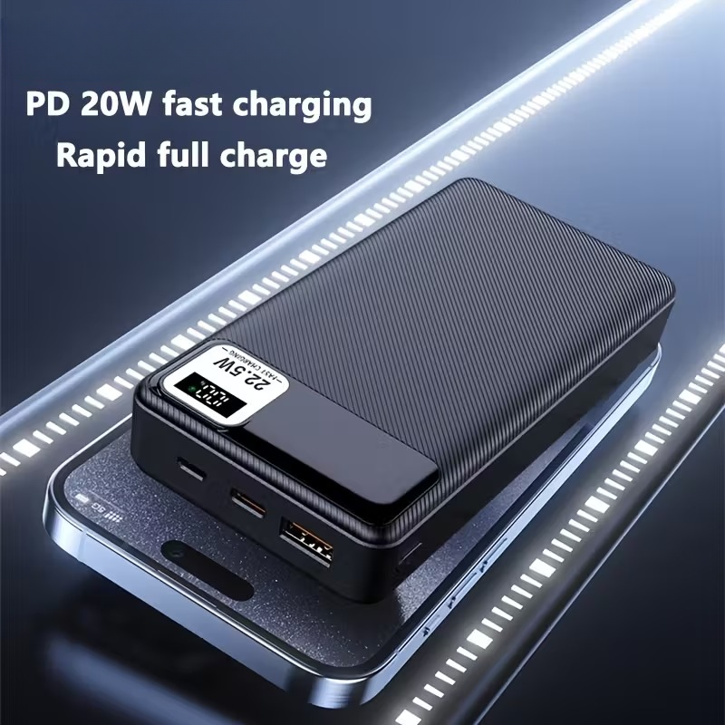 Kraftfuld bærbar powerbank med LED-skærm og multi-interface