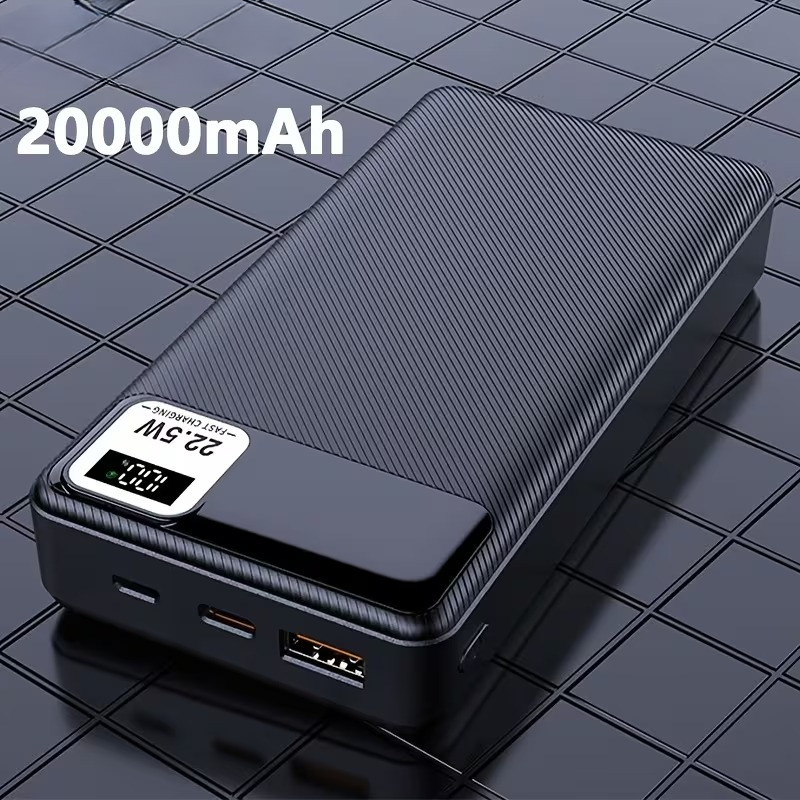Kraftfuld bærbar powerbank med LED-skærm og multi-interface