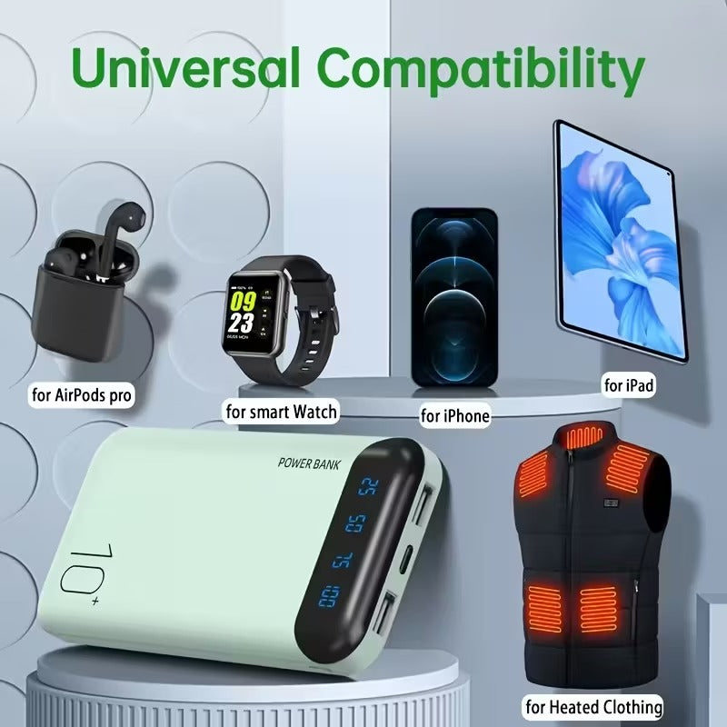 Kraftfull Powerbank 10000-20000 mAh med LED & Dubbel USB