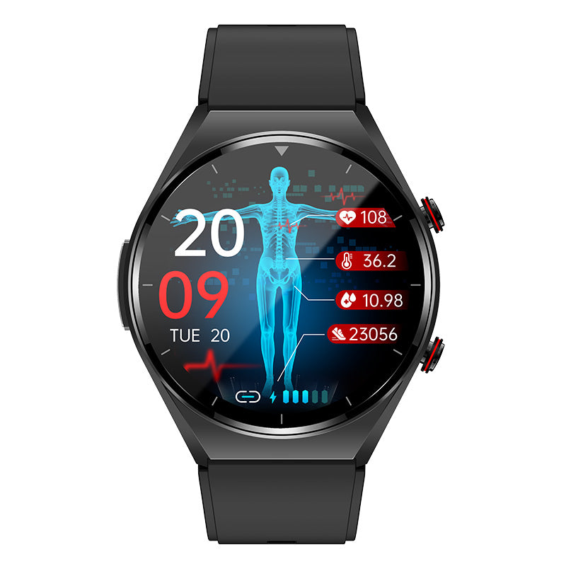 Blodsockermätning med ett klick | Blodtryck EKG | HRV Pulsmätning Smartwatch