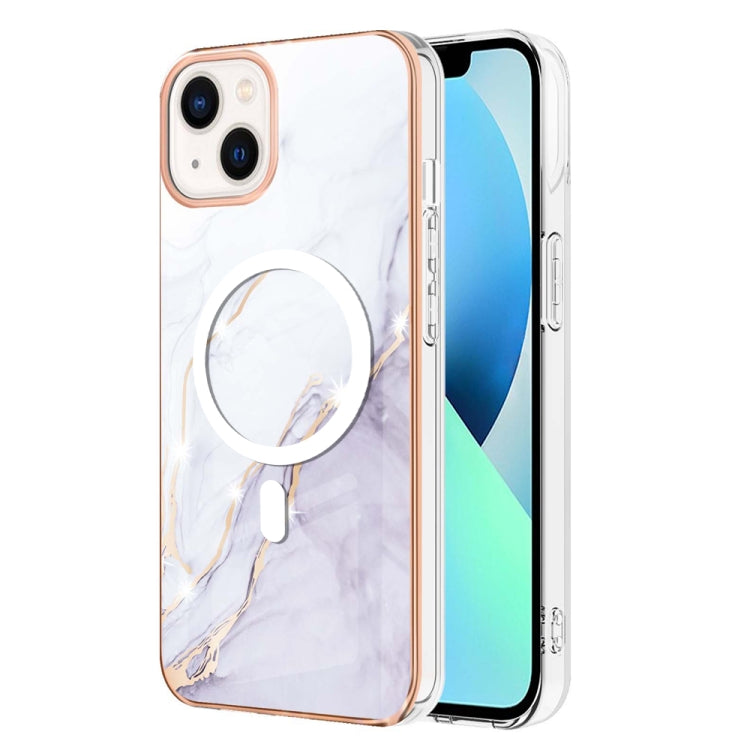 Stilfuld TPU håndtaske med marmor mønster til iPhone 15 Plus med magnetisk lukning