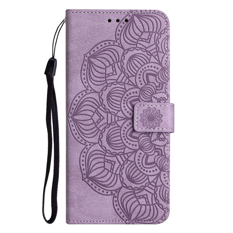 Elegant flip-læderetui med mandala-præg til iPhone 15 Plus
