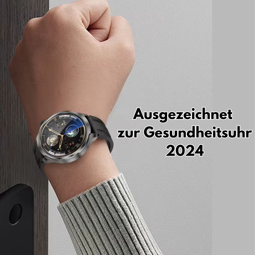 Sundhedssmartwatch med læderrem - VitalSense Pro X (2025)