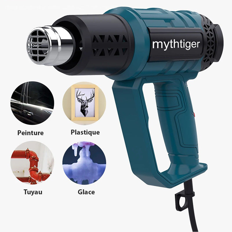 Effektiv Varmepistol 2000W - Justerbar Temp. & 4 Dyser