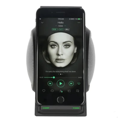 Trådløs Hurtig Oplader med Bluetooth Højttaler og Vækkeur – Qi Kompatibel