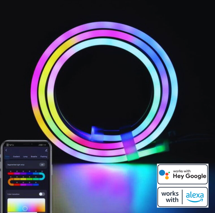 Neon LED lysbånd | App-styret fleksibel belysning med musikfunktion