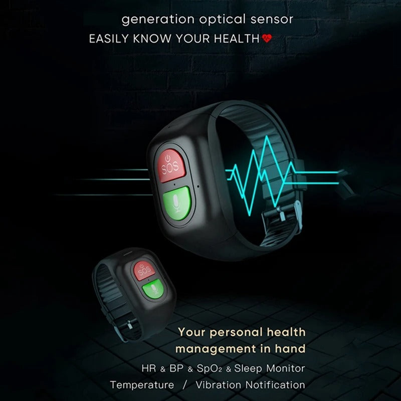 4G GPS Seniorur med SOS-knapp och hälsoövervakning